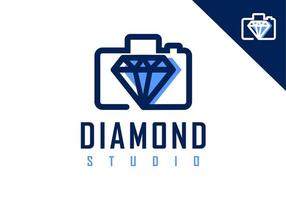 les logos d'appareil photo et les diamants sont parfaits pour la photographie en studio. vecteur