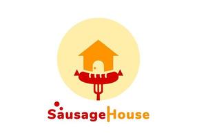 logo saucisse, adapté aux cafés, restaurants, etc. vecteur