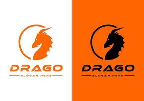 logo d'illustration de dragon, adapté au sport de jeu. vecteur