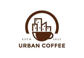 logo de café urbain, adapté aux cafés, cafés et marques de café. vecteur