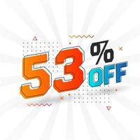 53 % de réduction sur la conception d'une campagne promotionnelle spéciale 3d. 53 de l'offre de remise 3d pour la vente et le marketing. vecteur