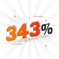 343 promotion de bannières marketing à prix réduits. Conception promotionnelle de 343 % des ventes. vecteur