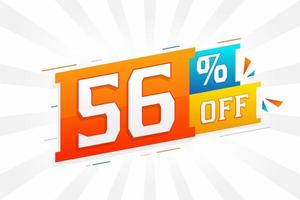 56 % de réduction sur la conception d'une campagne promotionnelle spéciale 3d. 56 de l'offre de remise 3d pour la vente et le marketing. vecteur