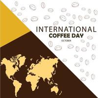 grain de café de la journée internationale du café vecteur