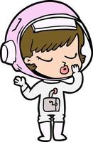 fille astronaute de dessin animé vecteur