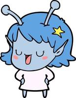 fille extraterrestre de dessin animé vecteur