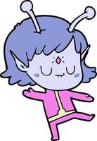 fille extraterrestre de dessin animé vecteur