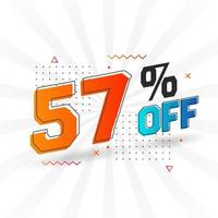 57 % de réduction sur la conception d'une campagne promotionnelle spéciale 3d. 57 de l'offre de remise 3d pour la vente et le marketing. vecteur