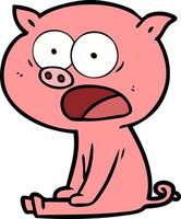 personnage de cochon de vecteur en style cartoon