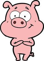 personnage de cochon de vecteur en style cartoon