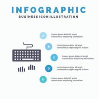 clavier type d'interface dactylographie infographie modèle de présentation présentation en 5 étapes vecteur