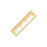 eps10 vecteur orange règle de mesure icône d'art en ligne isolée sur fond blanc. symbole de contour de longueur ou d'échelle dans un style moderne simple et plat pour la conception, le logo et l'application mobile de votre site Web