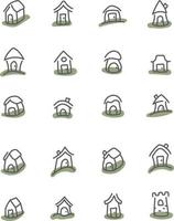 types de maisons, illustration, vecteur, sur fond blanc. vecteur