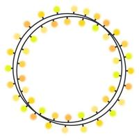 guirlande d'ampoules jaunes sur fond blanc. illustration vectorielle. vecteur