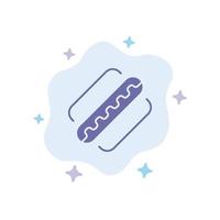 états américains de hot-dog américain icône bleue sur fond de nuage abstrait vecteur