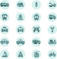 jeu d'icônes de véhicules, illustration, vecteur sur fond blanc.