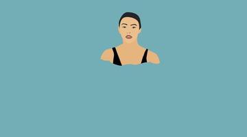 fille dans l'eau, illustration, vecteur sur fond blanc.