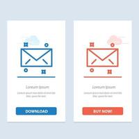 message mail email bleu et rouge télécharger et acheter maintenant modèle de carte de widget web vecteur