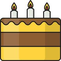 illustration vectorielle de gâteau d'anniversaire sur fond. symboles de qualité premium. icônes vectorielles pour le concept et la conception graphique. vecteur
