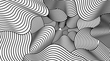 arrière-plan de présentation abstraite de la courbe d'onde moderne 3d. arrière-plan de la couche de lignes. décoration de rayures abstraites, motif, illustration vectorielle 3d. fond noir et blanc vecteur