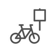 contour d'icône vélo et transport et vecteur linéaire.