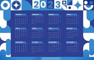 modèle de calendrier abstrait bleu 2023 vecteur