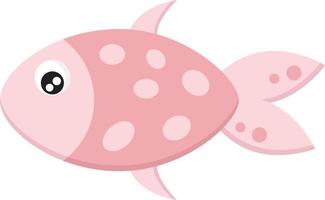 joli poisson rose, illustration vectorielle ou couleur. vecteur