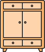 illustration vectorielle intérieure de l'armoire sur fond.symboles de qualité premium.icônes vectorielles pour le concept et la conception graphique. vecteur
