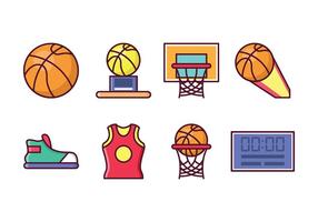 Ensemble gratuit d'icônes de basketball vecteur