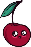 Cute cherry, illustration, vecteur sur fond blanc