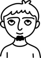 garçon avec petite barbe, illustration, sur fond blanc. vecteur