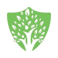 modèle de conception de logo de concept d'arbre d'éducation humaine. étudiants avec vecteur de logo de graduation cap.