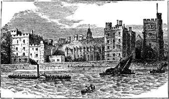 palais de lambeth, illustration vintage. vecteur