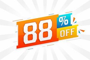 88 % de réduction sur la conception de campagnes promotionnelles spéciales 3d. 88 de l'offre de remise 3d pour la vente et le marketing. vecteur