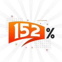 152 promotions de bannières marketing à prix réduits. Conception promotionnelle de 152 % des ventes. vecteur