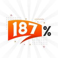 187 promotion de bannière de marketing à prix réduit. Conception promotionnelle de 187 % des ventes. vecteur