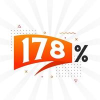 178 promotions de bannières marketing à prix réduits. Conception promotionnelle de 178 % des ventes. vecteur