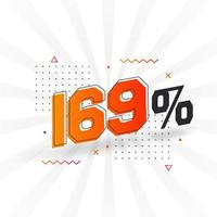 169 promotion de bannières marketing à prix réduits. Conception promotionnelle de 169 % des ventes. vecteur