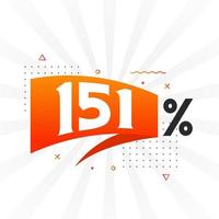 151 promotion de bannières marketing à prix réduits. Conception promotionnelle de 151 % des ventes. vecteur