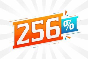 256 promotion de bannière de marketing à prix réduit. Conception promotionnelle de 256 % des ventes. vecteur