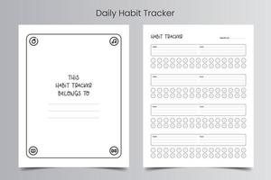 modèle de journal de suivi des habitudes quotidiennes vecteur
