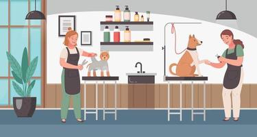 salon de coiffure pour animaux vecteur