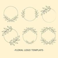 ensemble de conception décorative de modèle de marque de logo floral vecteur