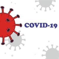 bannière de coronavirus, affiche sur fond blanc avec lettrage covid-19 vecteur