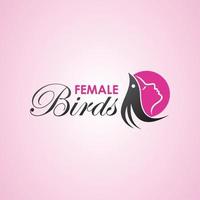logo d'oiseaux femelles, logo d'entreprise, logo de beauté vecteur