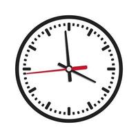 icône de l'heure de l'horloge sur fond, modifiable, illustration vectorielle sur fond blanc vecteur
