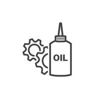 icône de bouteille d'huile de vecteur, conception de contour d'huile moteur vecteur