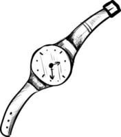 dessin de montre-bracelet, illustration, vecteur sur fond blanc.