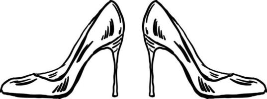 croquis de talons, illustration, vecteur sur fond blanc.