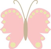 papillon d'été rose, illustration, vecteur, sur fond blanc. vecteur